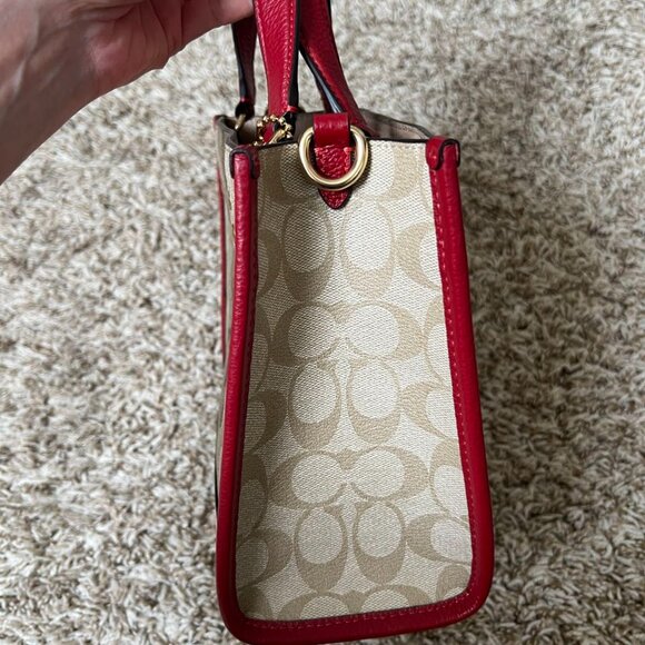 Coach Lunar New Year Dempsey Tote Bag 22 In Signature Canvas With Rabbit And Car - Picture 6 of 9